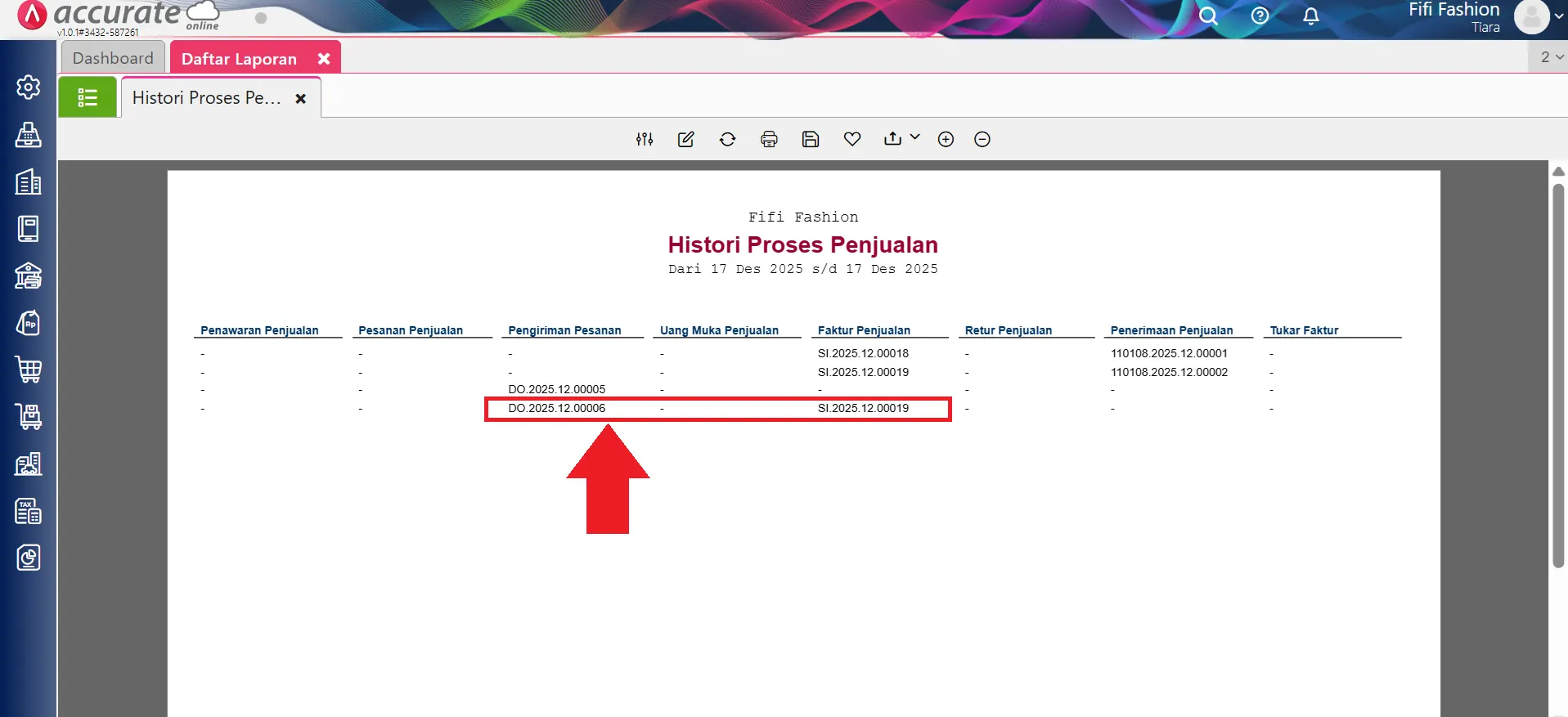 Cara cek faktur dimuka
